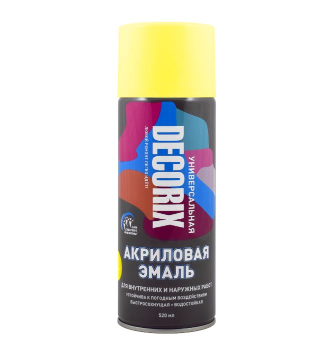 Картинка анонса товара «эмаль-аэр decorix унив жёлтый 400мл № а07»