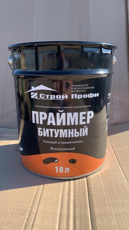 Детальная картинка товара «праймер битумный готовый стройпрофи 18л/16кг (48шт/под)»