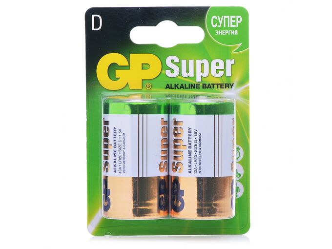 Картинка анонса товара «эл.питания gp super alkaline lr20 (блистер 2шт)»