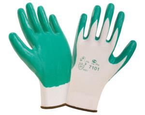 Картинка анонса товара «перчатки нитриловые с легким покрытием 2hands safeflex 7101-10 (бел+зелен) (12 шт)»