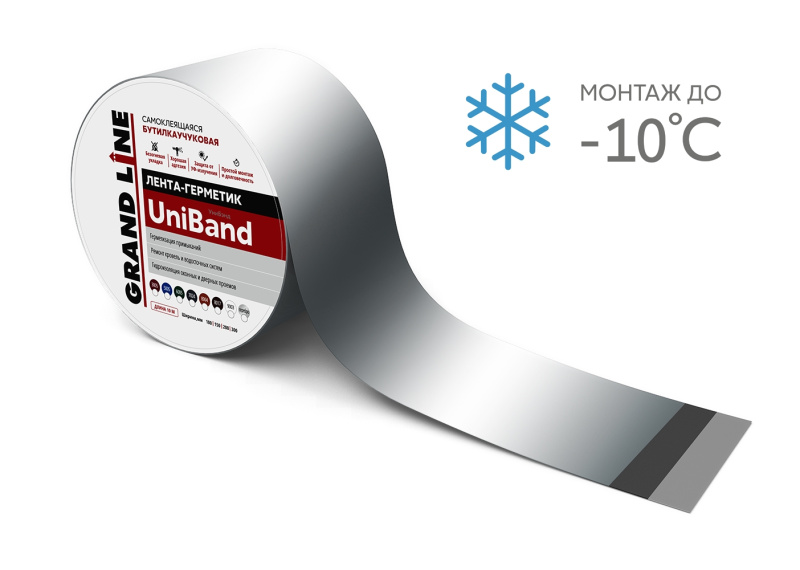 Картинка анонса товара «лента герметизирующая grand line uniband 10 м*10 см(серебристая)»