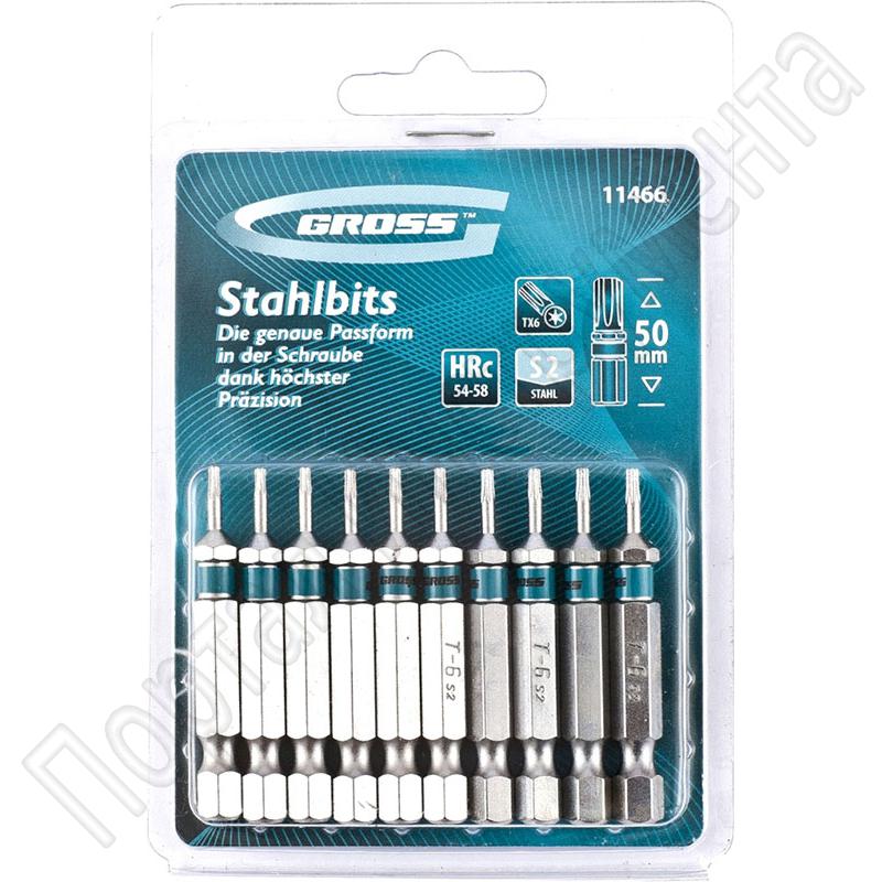 Картинка анонса товара «биты wp torx 6*50мм т6 (набор 10шт) gross (гросс) 11466 »