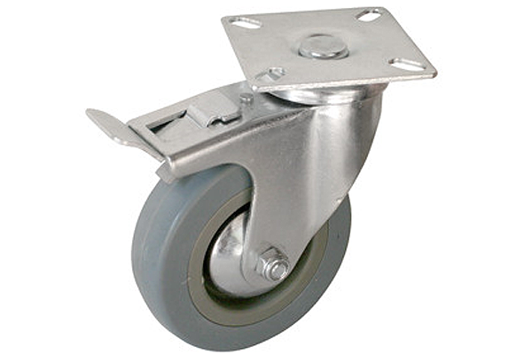 Картинка анонса товара «колесо поворотное с тормозом d-75мм крепление платформенное сибртех 68720»