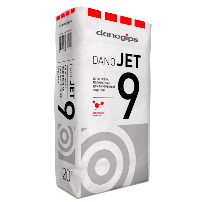 Детальная картинка товара «даногипс (danogips) шпатлевка полимер.финиш dano jet9 20 кг(48)»