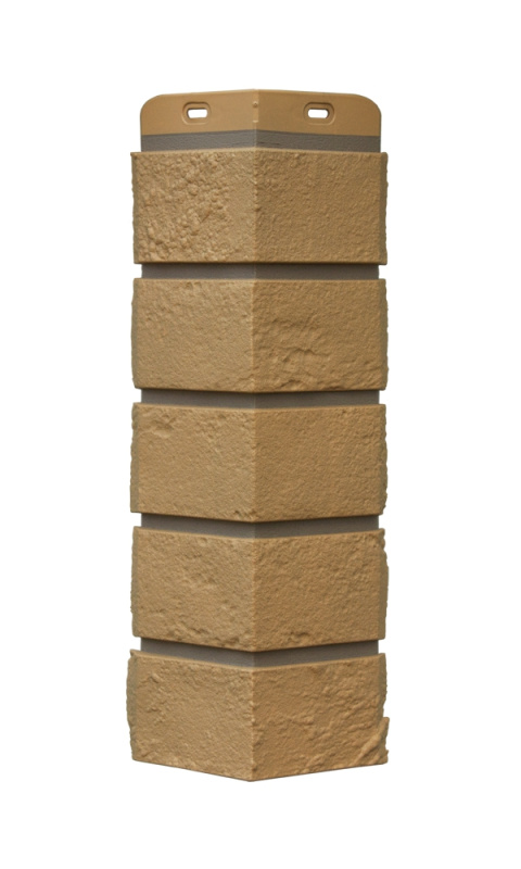 Картинка анонса товара «г-л  наружний угол "состаренный кирпич"desing plus солома с темно-бежевым швом»