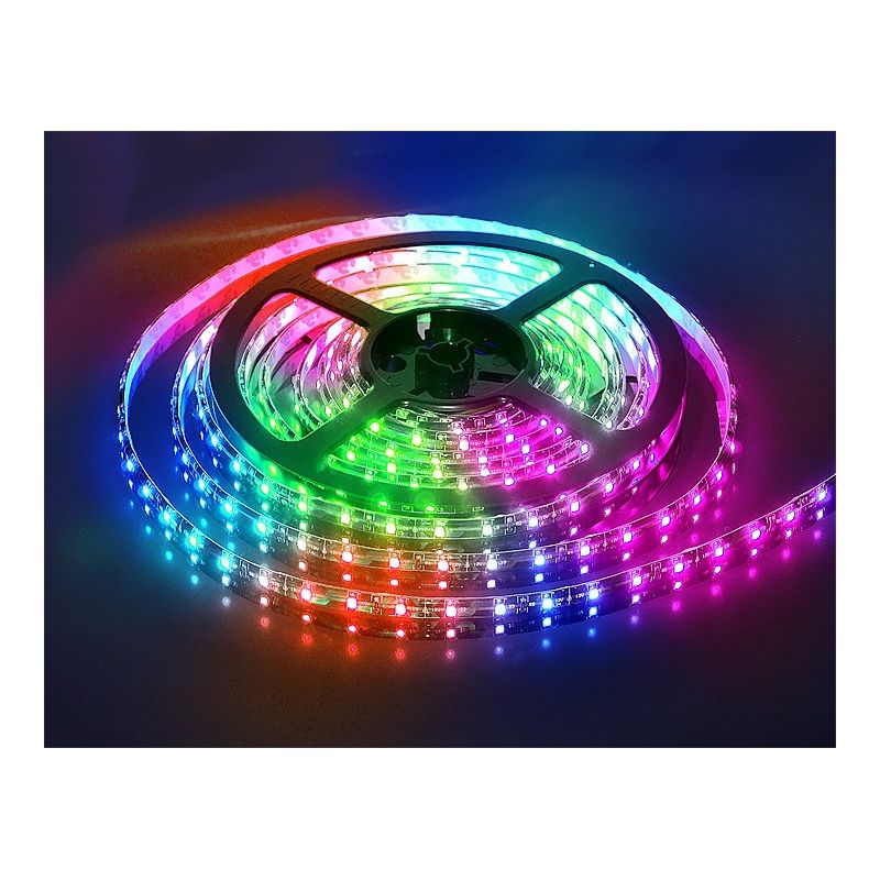 Картинка анонса товара «лента светодиодная 14,4вт/м rgb ip20 12в smd5050 60диод/м 10мм (бухта 5м) swg»