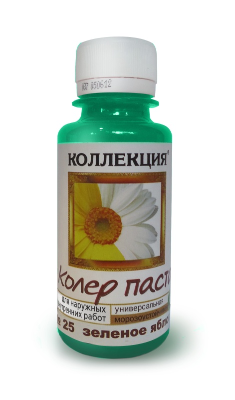 Картинка анонса товара «колер "коллекция" №25 зелёное яблоко 0,1 л»