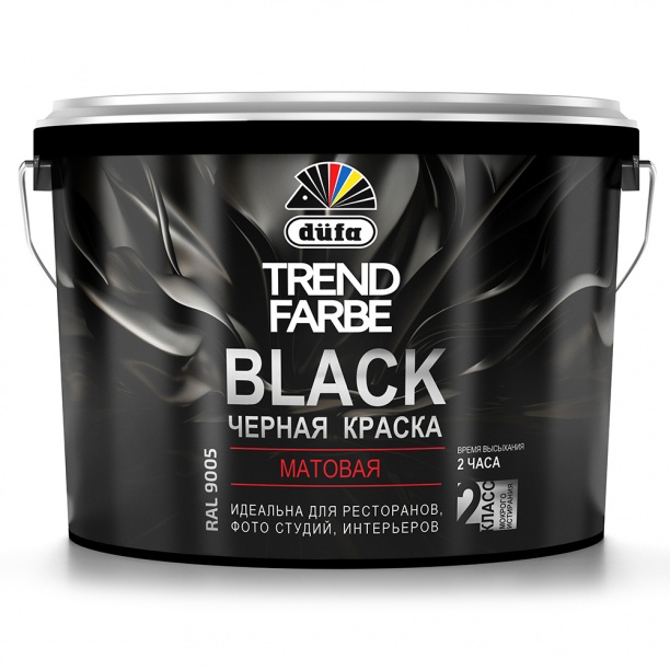 Картинка анонса товара «краска вд dufa (дюфа) trend farbe black, ral 9005 (черная) 10л»