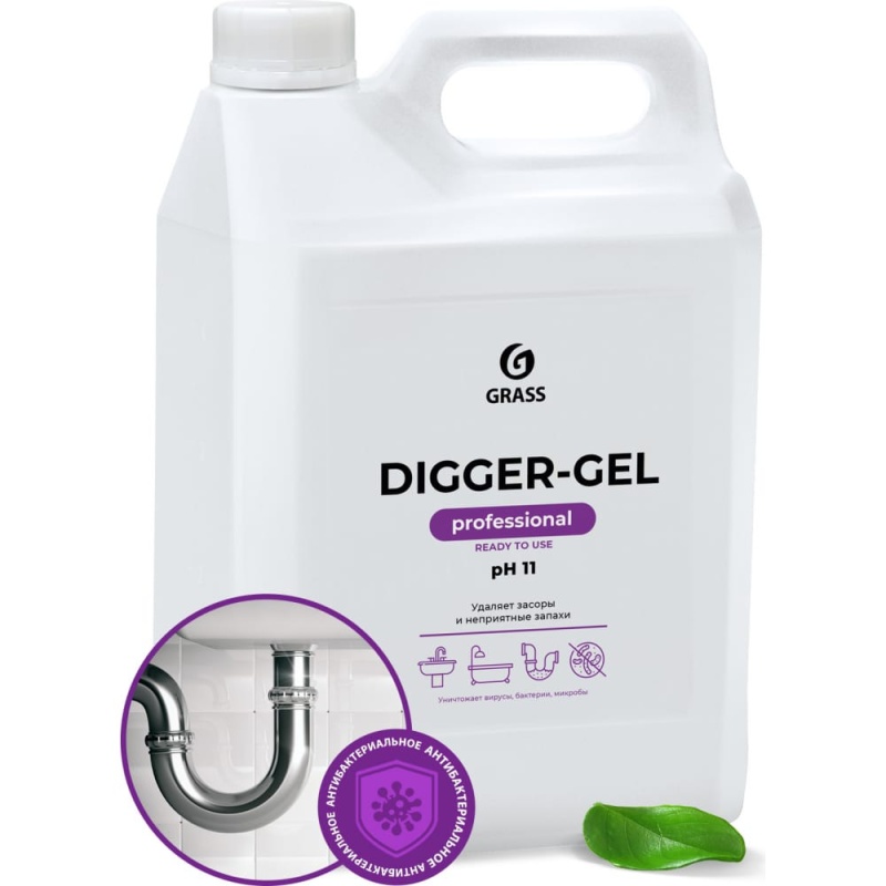 Картинка анонса товара «grass средство для чистки канализационных труб 5.3 кг digger gel 125206 грасс»