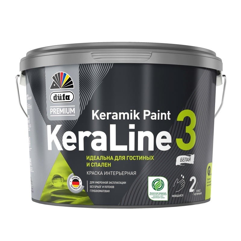 Картинка анонса товара «краска вд dufa (дюфа) premium keraline 3 база 1, 9л»