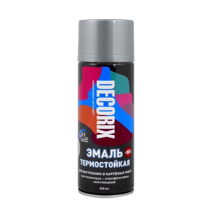 Картинка анонса товара «эмаль-аэр decorix термо +400* алюминий 400мл № нн702»