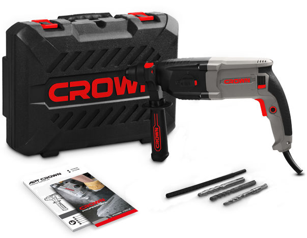 Картинка анонса товара «crown перфоратор ст18108вмс 800вт, 3,4дж,sds-plus 2,7кг»