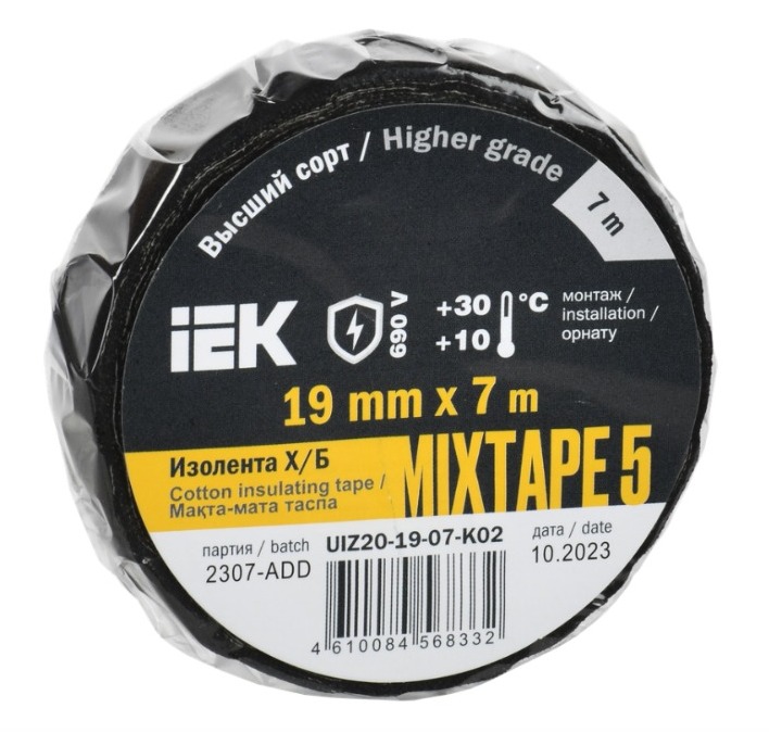 Картинка анонса товара «изолента хб 19мм 7мм mixtape 5 uiz20-19-07k02 iek»
