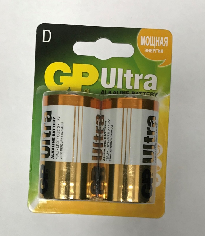 Картинка анонса товара «эл.питания gp ultra  alkaline lr20 (2шт)»