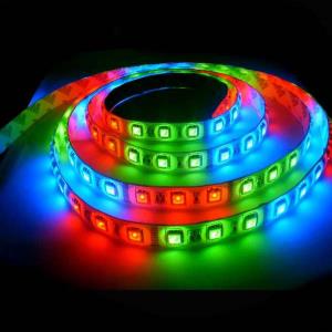 Картинка анонса товара «лента светодиодная ip65 12в 14,4вт/м smd5050 rgb (многоцвет)  60диод/м 10мм (бухта 5м) swg»