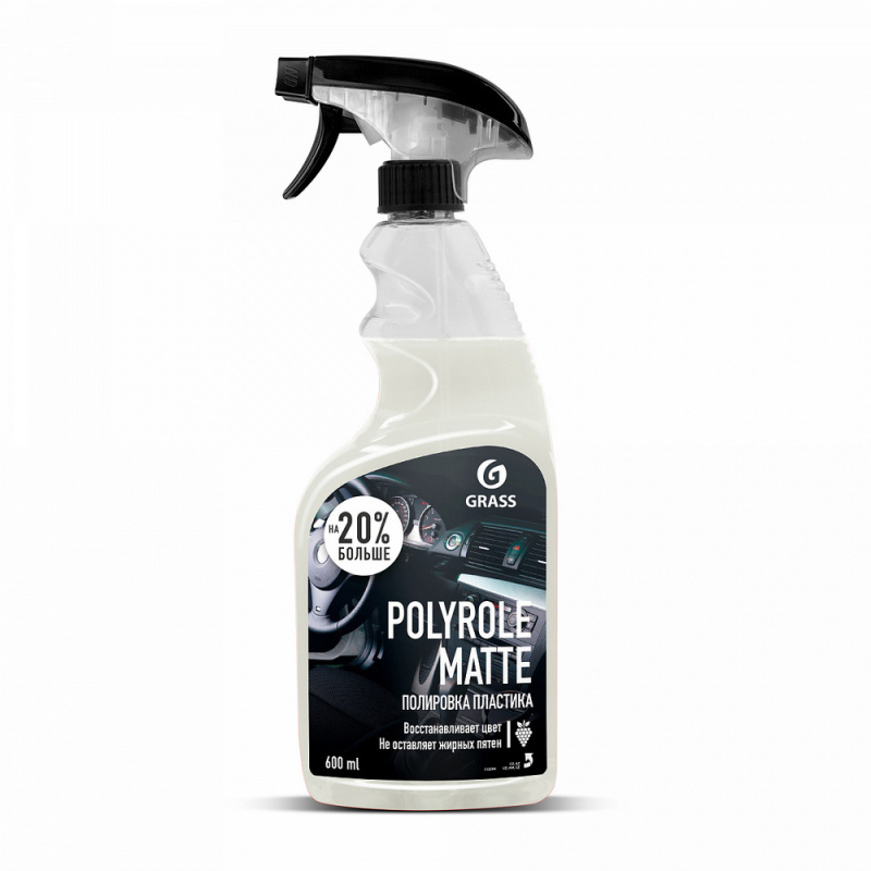 Картинка анонса товара «grass полироль-очиститель пластика polyrol matte (матовый блеск) (600 мл) 110395/110394 грасс»