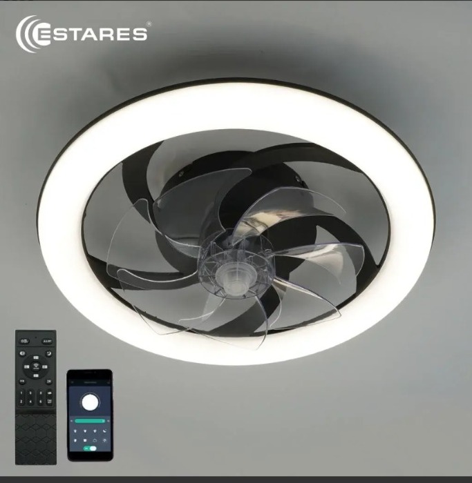 Детальная картинка товара «люстра св. с вентилятором fan simple 65w+18w black/white»
