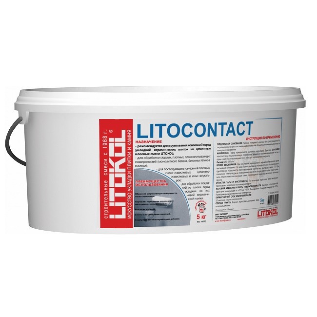 Картинка анонса товара «литокол(litokol) litocontakt грунтовка адгезионная (5кг)»