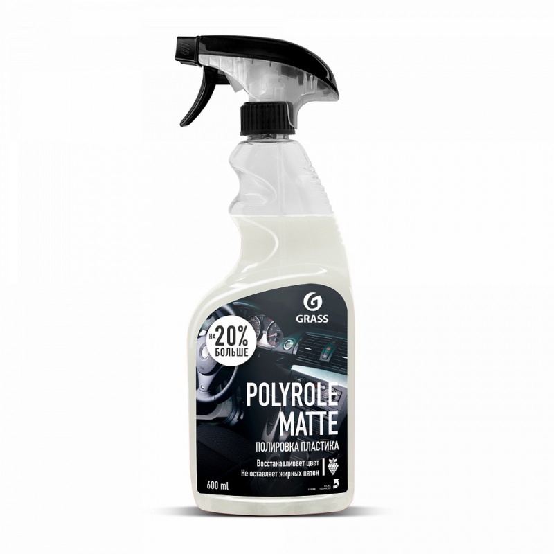 Картинка анонса товара «grass полироль-очиститель пластика polyrol matte (матовый блеск) (600 мл) 110395/110394 грасс»
