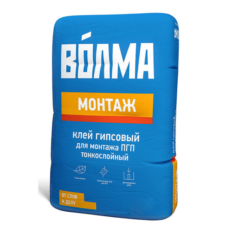 Картинка анонса товара «волма - монтаж (30 кг.) гипсовый клей»