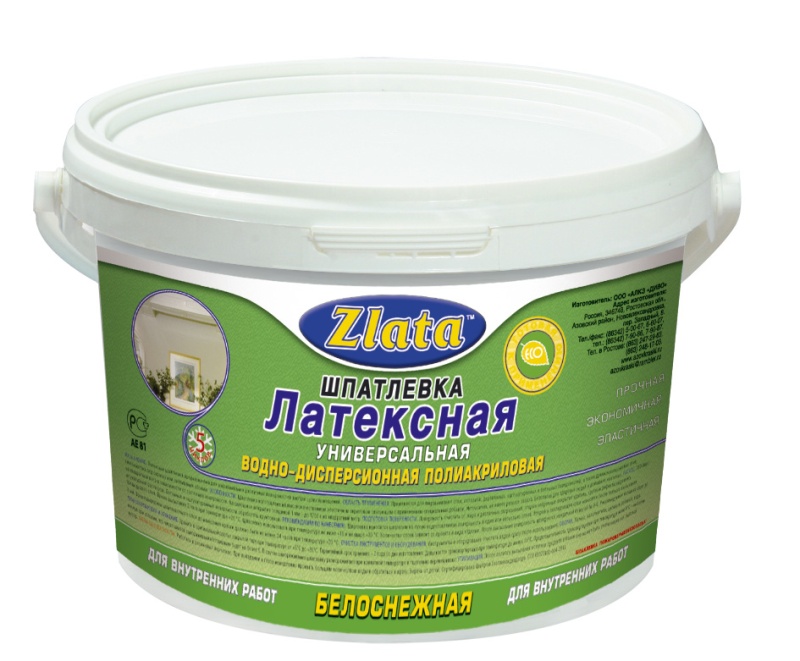 Картинка анонса товара «шпаклёвка латексная"злата" 0,8кг (24)»
