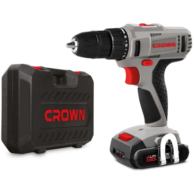 Картинка анонса товара «crown аккум. шуруповерт ct21055l-1.5 bmc, 14,4в, 25нм, 1,5ач, 0-400/0-1400 об/мин»