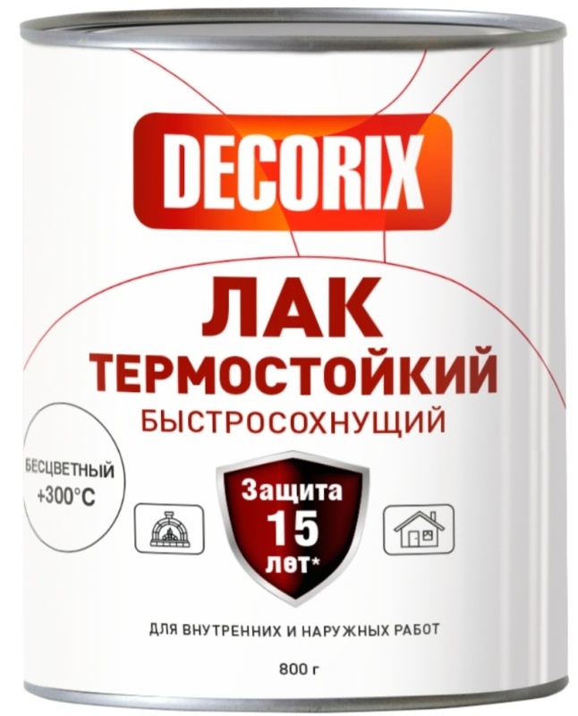 Картинка анонса товара «лак термостойкий  +300°с decorix,банка 0,8 кг.,бесцветный»