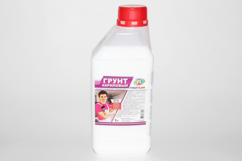 Картинка анонса товара «грунтовка "profilux" (профилюкс) pl-17а акриловый для нар. и внутр. работ (малин. эт.) 1л»