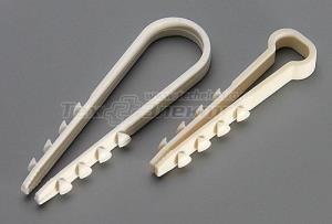 Картинка анонса товара «дюбель-хомут нейлоновый для крепления прямоугольного кабеля 14*5 белый (100шт), упак»