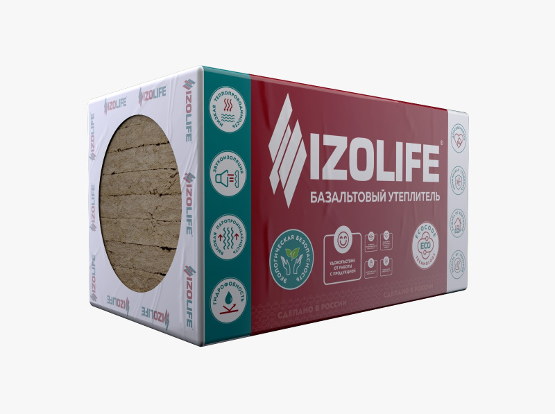 Картинка анонса товара «минвата "izolife" (изолайф) фасад премиум 150  (50*1200*600) (0,144м3; 2,88м2) 4 плиты»