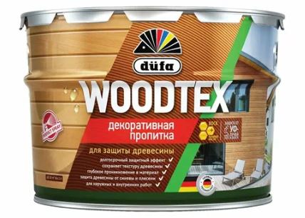 Детальная картинка товара «пропитка по дереву алкидная dufa (дюфа) woodtex бесцветная 9л»