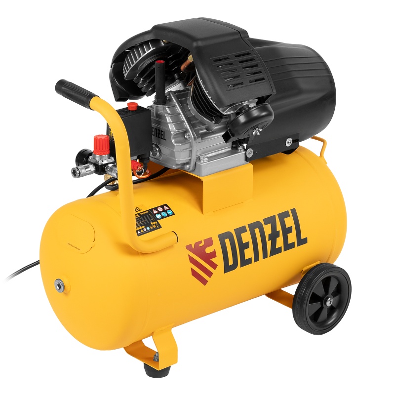 Картинка анонса товара «компрессор denzel воздушный dcv1800/50 1.8квт 50л 320л/мин 58168»