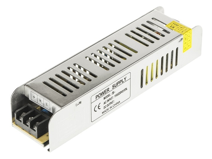 Картинка анонса товара «блок питания ac 220b/dc 12b ip20 200вт узкий (200х60х40мм)»