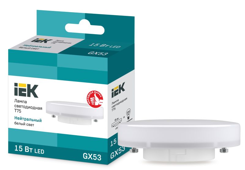 Картинка анонса товара «лампа иэк led gx53 15вт 4000к (таблетка)»