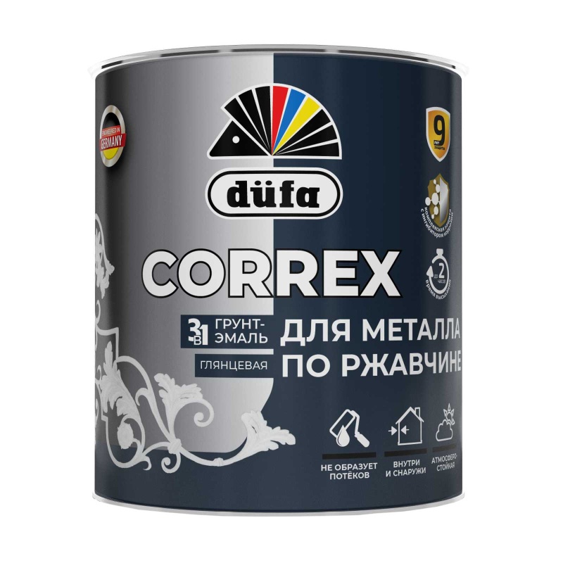 Картинка анонса товара «грунт-эмаль по ржавчине dufa (дюфа) correx  3в1 ral-5005 синяя 2,0л »