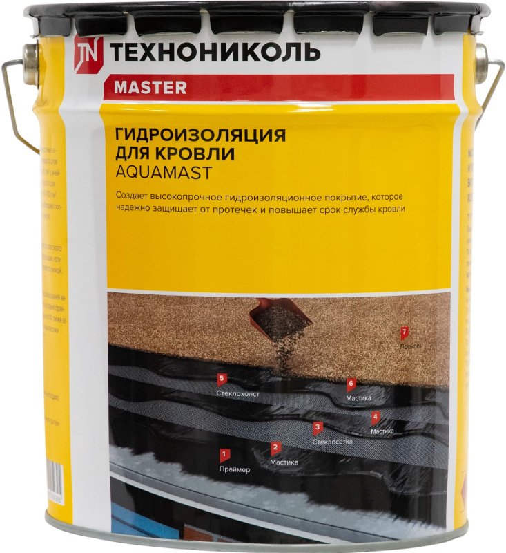 Детальная картинка товара «мастика  тн битумно-резиновая aquamast (18кг)»