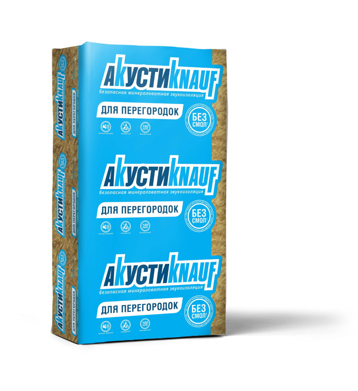 Картинка анонса товара «минвата "кнауф" as акустика  (плиты) 50*610*1230 (12,0м2; 0,6м3)(32) 624798»