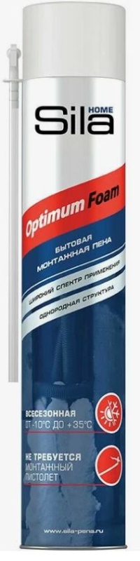 Картинка анонса товара «пена монтажная быт sila home optimum foam 750мл (12)»