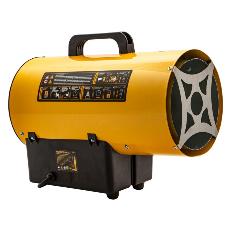 Картинка анонса товара «тепловая пушка газовая denzel ghg-15i, 15квт, цифровой термостат пропан-бутан 96478»
