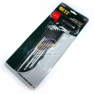 Картинка анонса товара «ключи torx-профиль "звездочки" 9 пр т10-т50 "security" удлин с пл т-обр ручкой профи fit (фит) 64027»