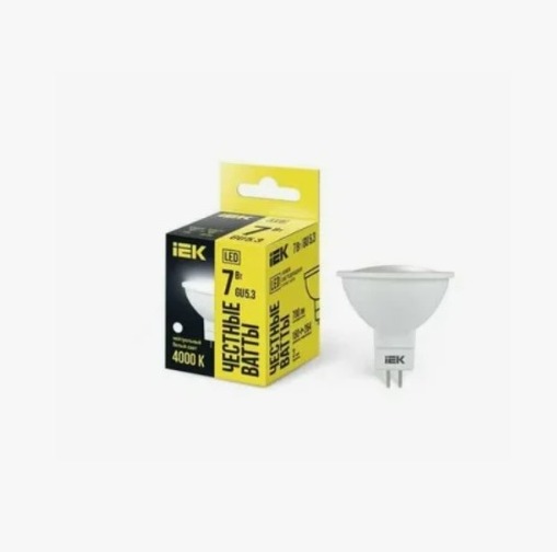 Картинка анонса товара «лампа иэк led mr16 7w gu5.3 4000к »