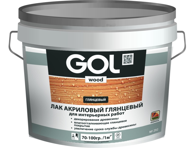 Картинка анонса товара «лак акрил глянц б/цветн 2,4кг golwood (12)»
