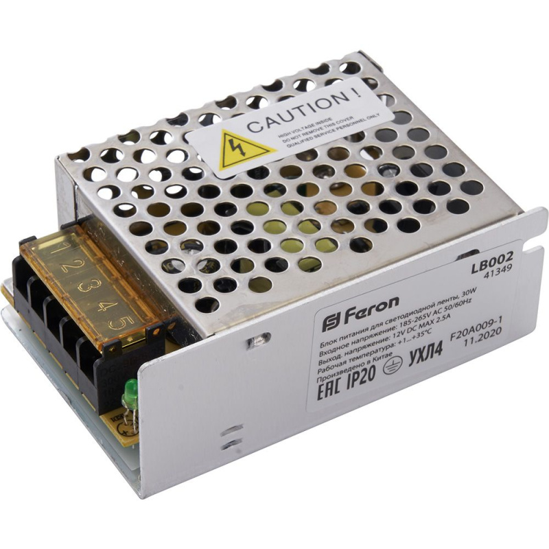 Картинка анонса товара «блок питания feron 30вт 12в ip20 lb002 41349»