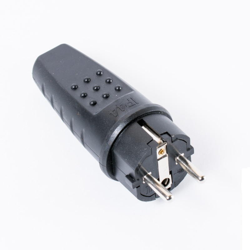 Картинка анонса товара «эл..вилка каучуковая  с/з прямая 16а 250в ip44 universal 602227»