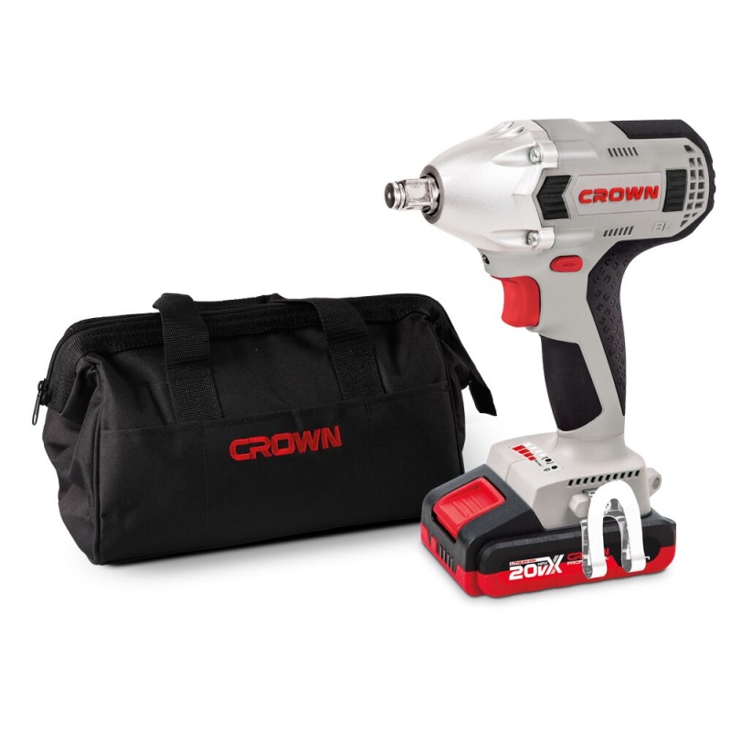 Картинка анонса товара «crown гайковерт аккум. ударный ct22015hx-2 тв 20в 300нм 2х2ач»