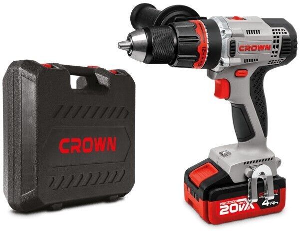 Картинка анонса товара «crown аккум. шуруповерт ct21076hmx-4вмс 20в 40/60нм 2*4ач»