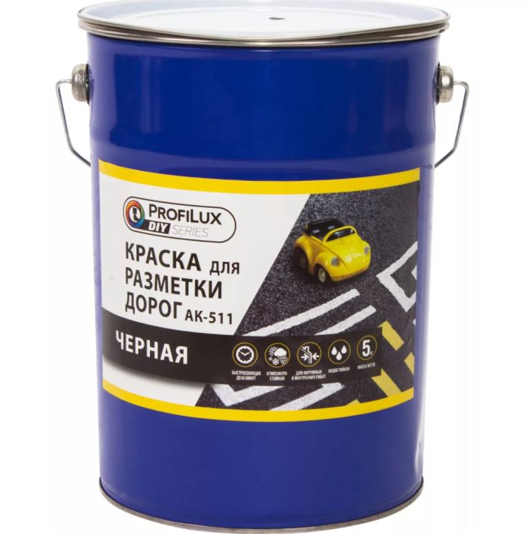 Картинка анонса товара «краска «profilux diy” для разметки дорог черная (5 кг)»