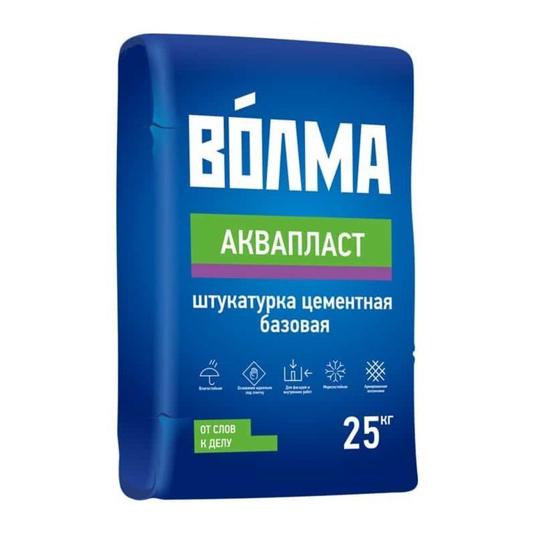 Картинка анонса товара «волма - аквапласт (25 кг.) штукатурка цементная базовая(56)»